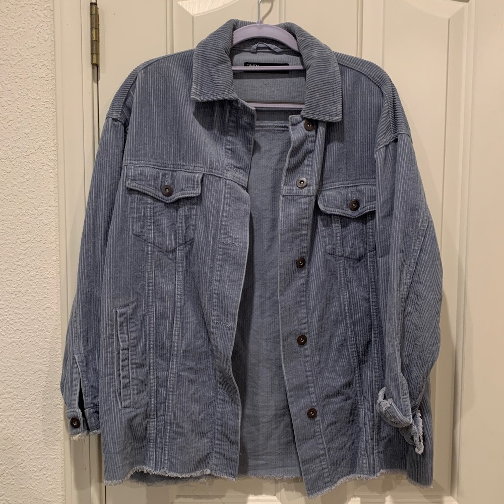ZARA Oversized Corduroy Shirt Jacket